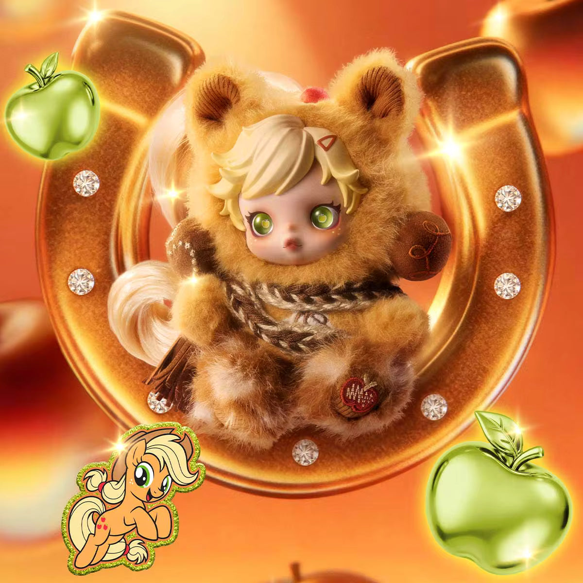 Pendente de boneco de peluche da série SKULLPANDA × My Little Pony
