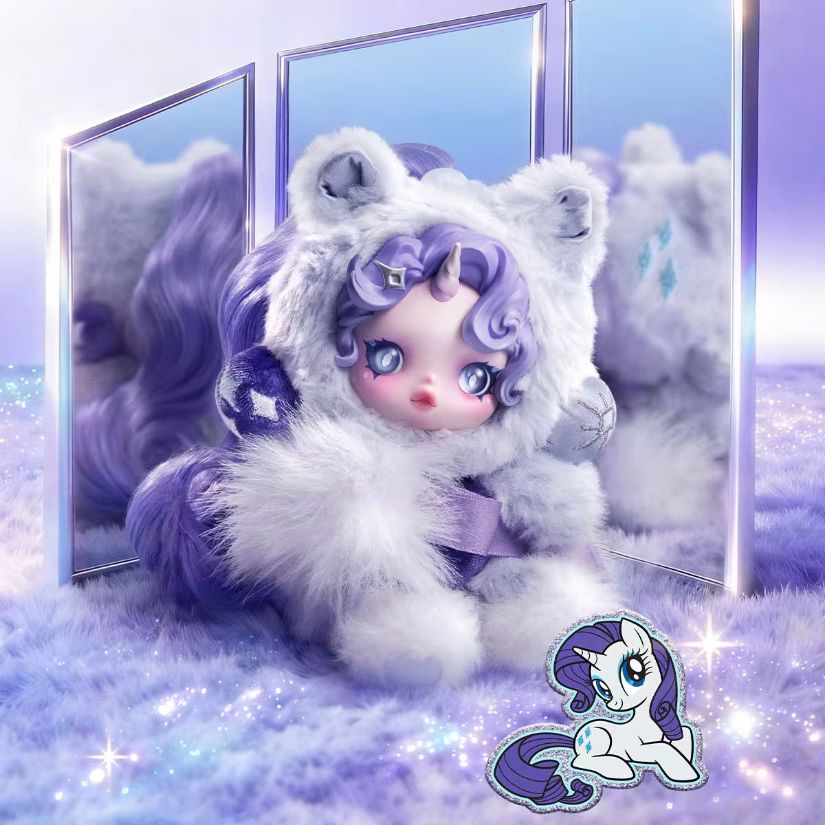 Pendente de boneco de peluche da série SKULLPANDA × My Little Pony
