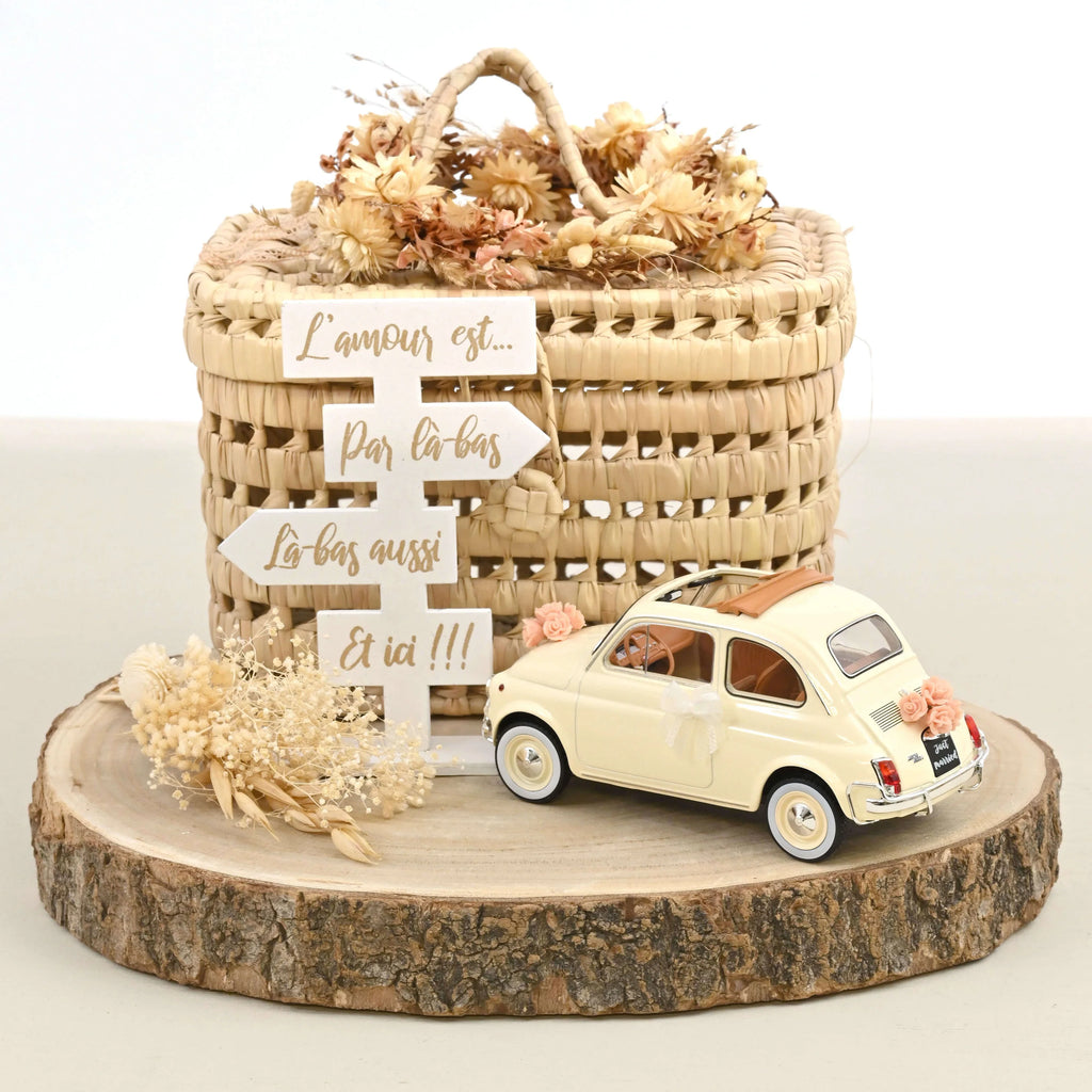 Fiat 500L 1968 Beige Hochzeitsgeschenk 1/18 Just Married