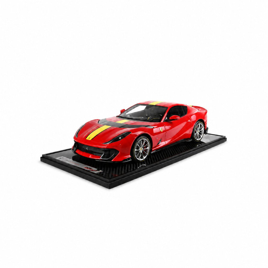 Ferrari 812 Competizione – Rosso Corsa with Yellow Stripe Limited Edition (100 pcs) 1:12 Scale by BBR Models – BBR Models