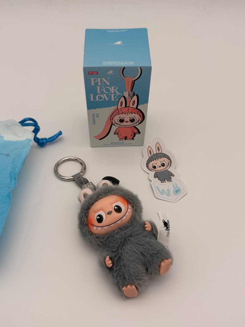 POP MART Labubu The Monsters Pin For Love Series Mini Vinyl Plush Doll Pendant W