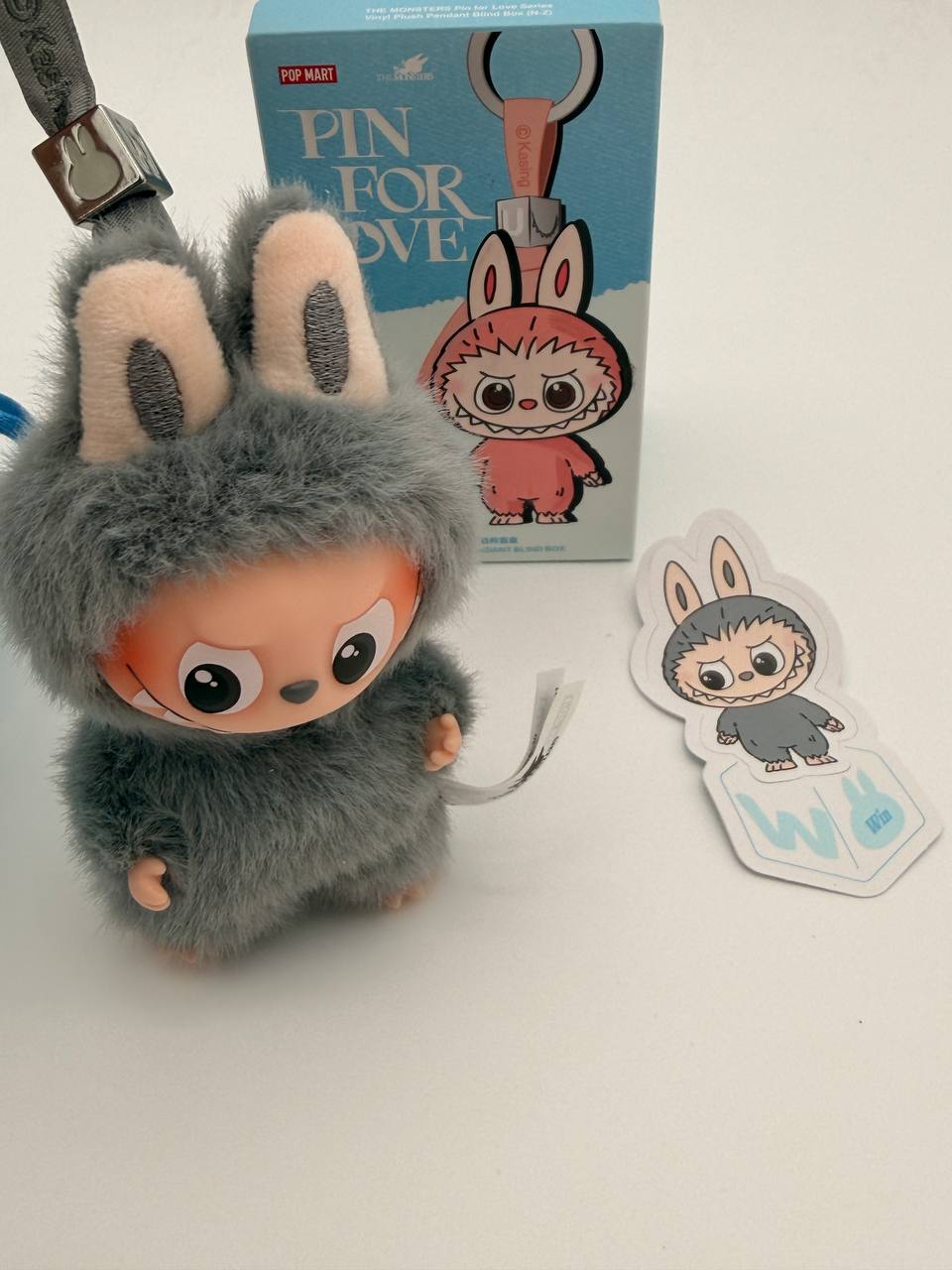 POP MART Labubu The Monsters Pin For Love Series Mini Vinyl Plush Doll Pendant W