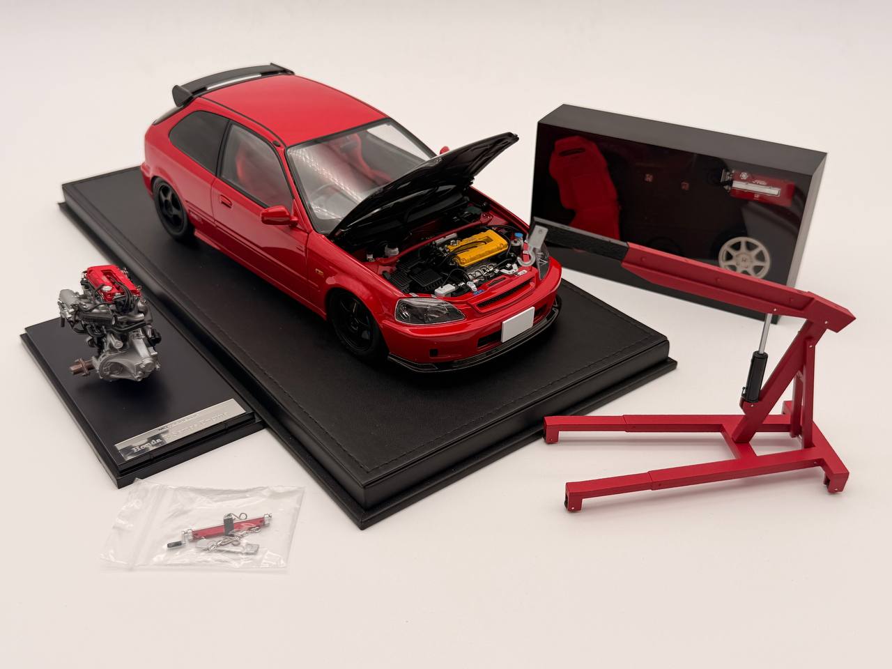 1/18 MotorHelix Honda Civic Type R ( EK9 ) RHD Red Carbon Hood Beijing Toy Fair