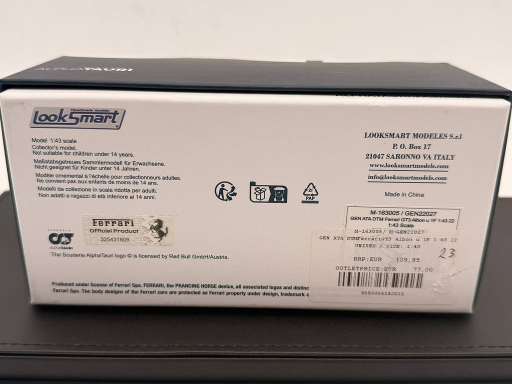 Looksmart 1/43 Ferrari 488 GT3 EVO #23 AlphaTauri AF Corse 2021 DTM 6th Place A.