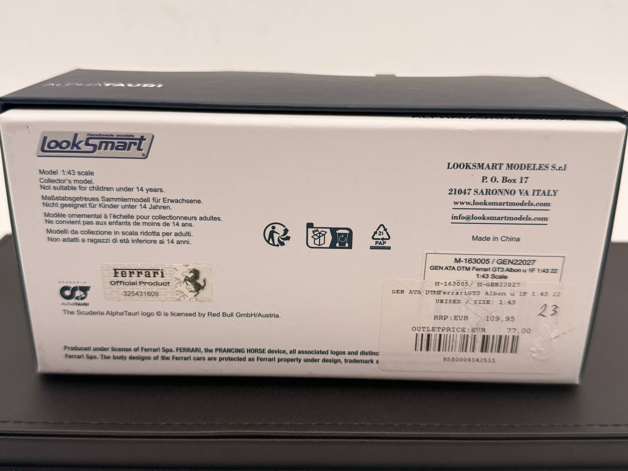 Looksmart 1/43 Ferrari 488 GT3 EVO #23 AlphaTauri AF Corse 2021 DTM 6th Place A.