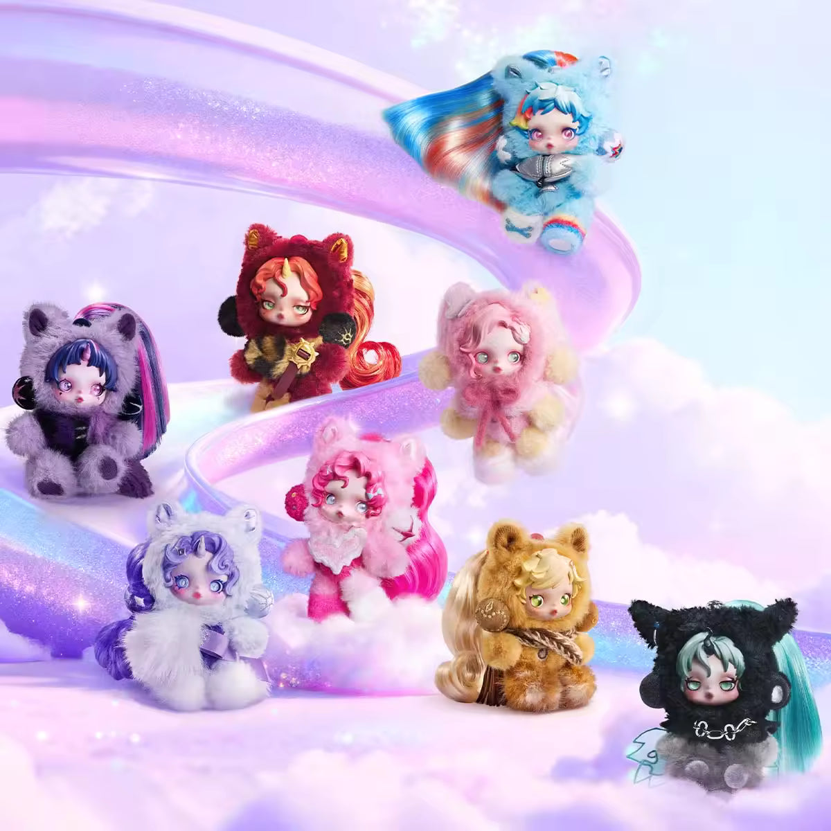 Pendente de boneco de peluche da série SKULLPANDA × My Little Pony