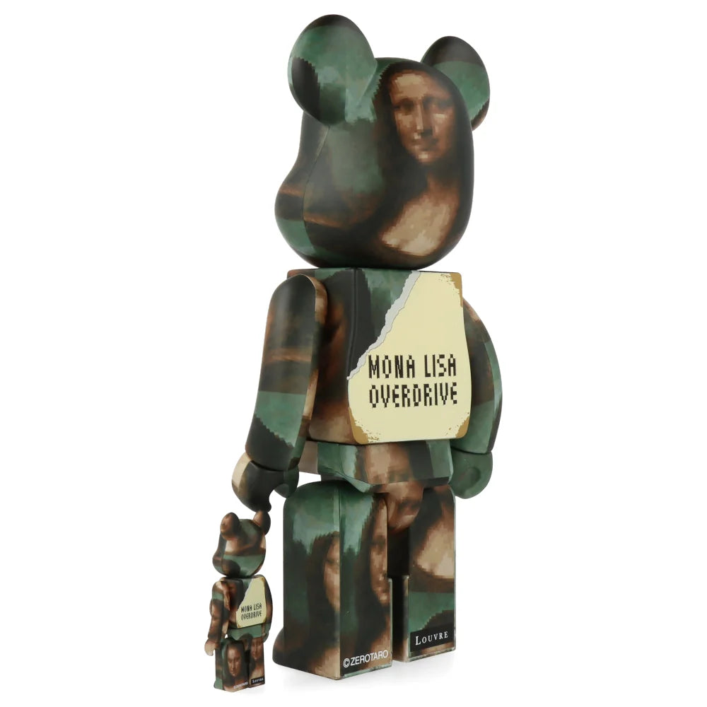 BE@RBRICK Mona Lisa Overdrive-set i storlekarna 100 % och 400 % från Medicom Toy