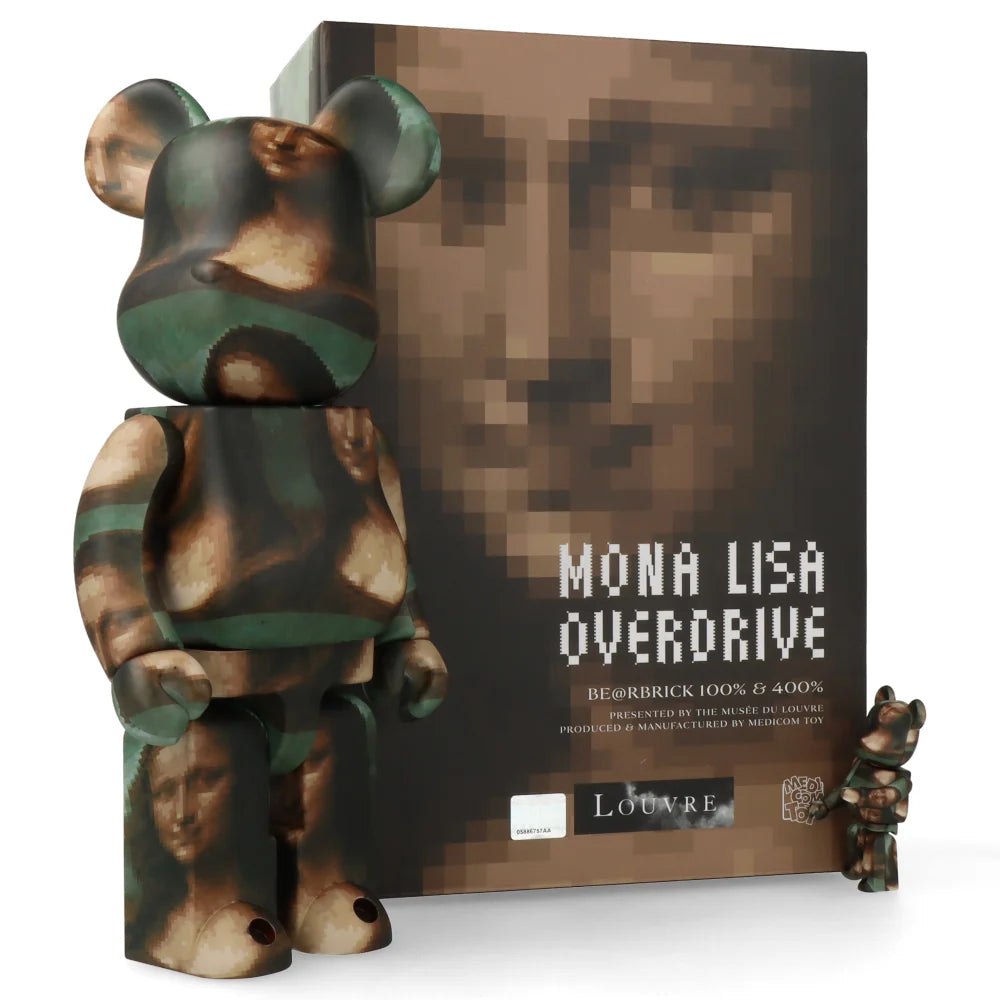 BE@RBRICK Mona Lisa Overdrive-set i storlekarna 100 % och 400 % från Medicom Toy