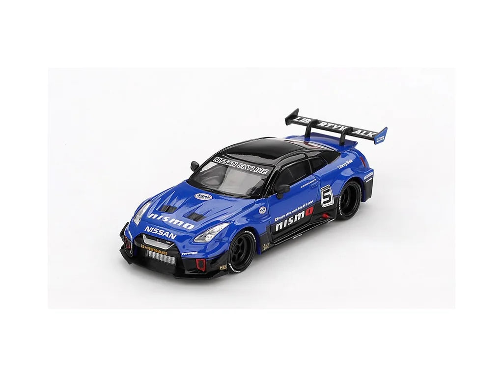 Nissan GT-R R35 Ver.2 LB-Silhouette Works Blau 1:64 Diecast-Modell