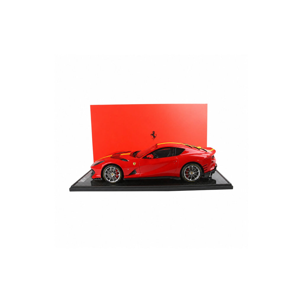 Ferrari 812 Competizione – Rosso Corsa with Yellow Stripe Limited Edition (100 pcs) 1:12 Scale by BBR Models – BBR Models – view 4
