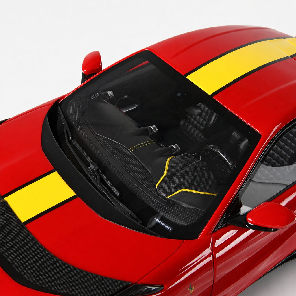 Ferrari 812 Competizione – Rosso Corsa with Yellow Stripe Limited Edition (100 pcs) 1:12 Scale by BBR Models – BBR Models – view 5
