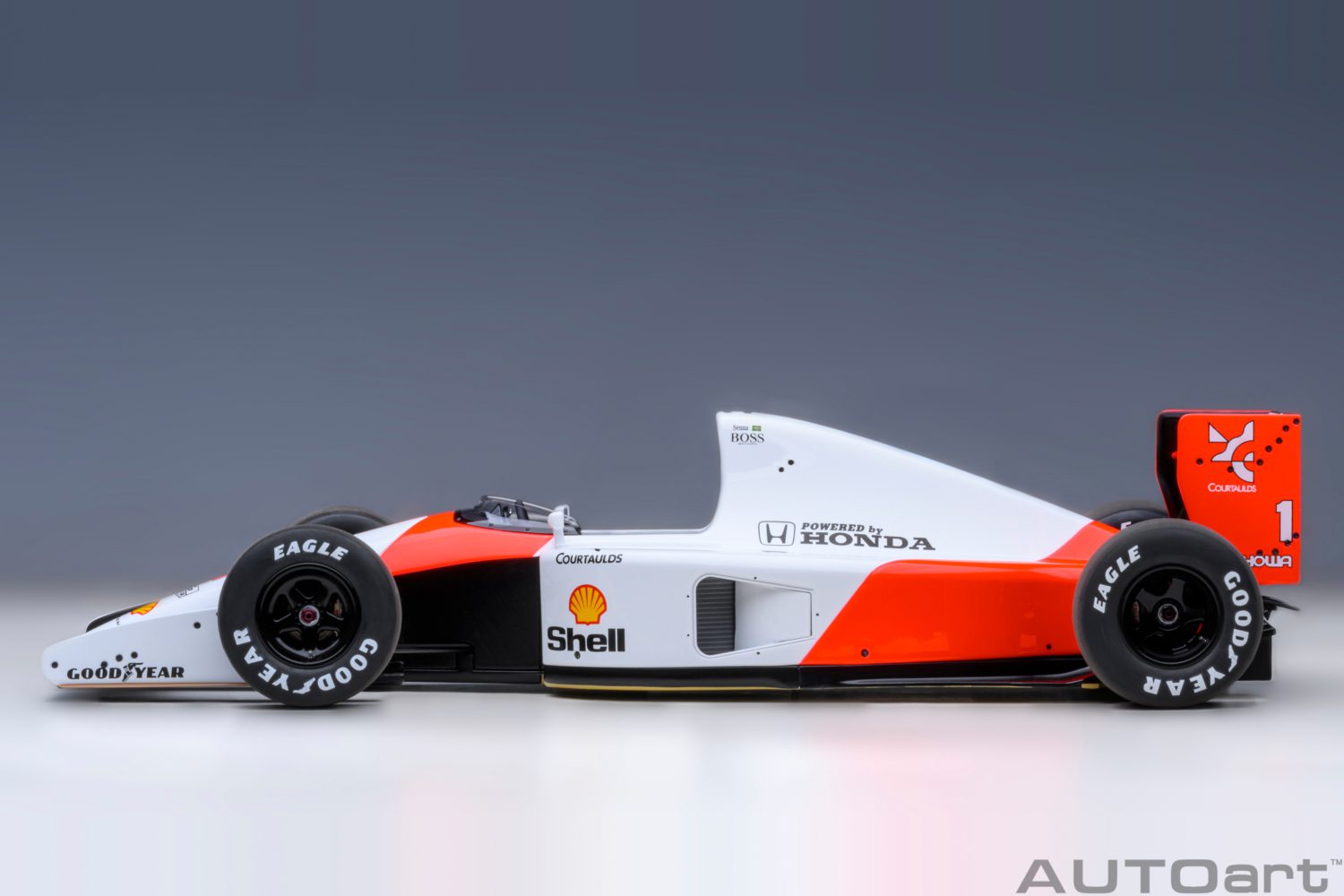 McLaren MP4/6 Honda #1 – Ayrton Senna Weltmeister, Großer Preis von Japan 1991 im Maßstab 1:18 von AUTOart