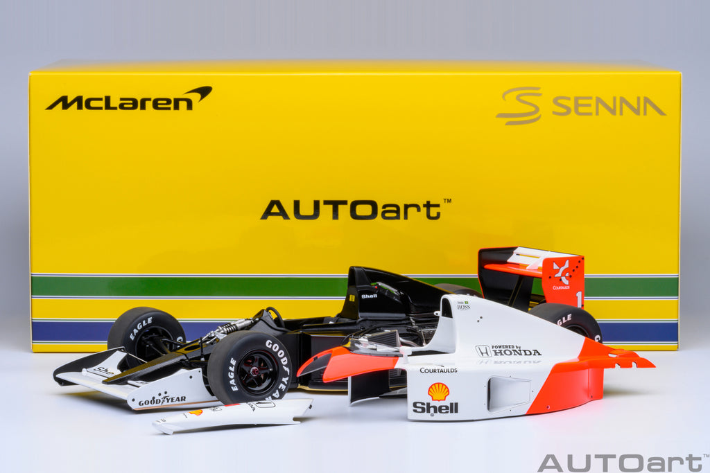 McLaren MP4/6 Honda #1 – Ayrton Senna Weltmeister, Großer Preis von Japan 1991 im Maßstab 1:18 von AUTOart