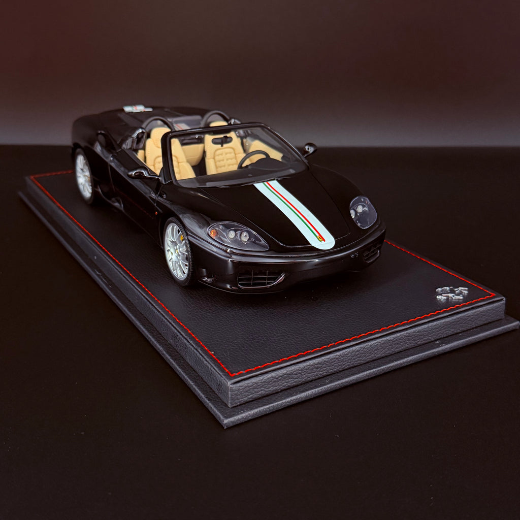 Modellauto BBR Models 1/18 Ferrari 360 Modena Spider Glanzschwarz F1 Automatik Getriebe Limitierte Auflage