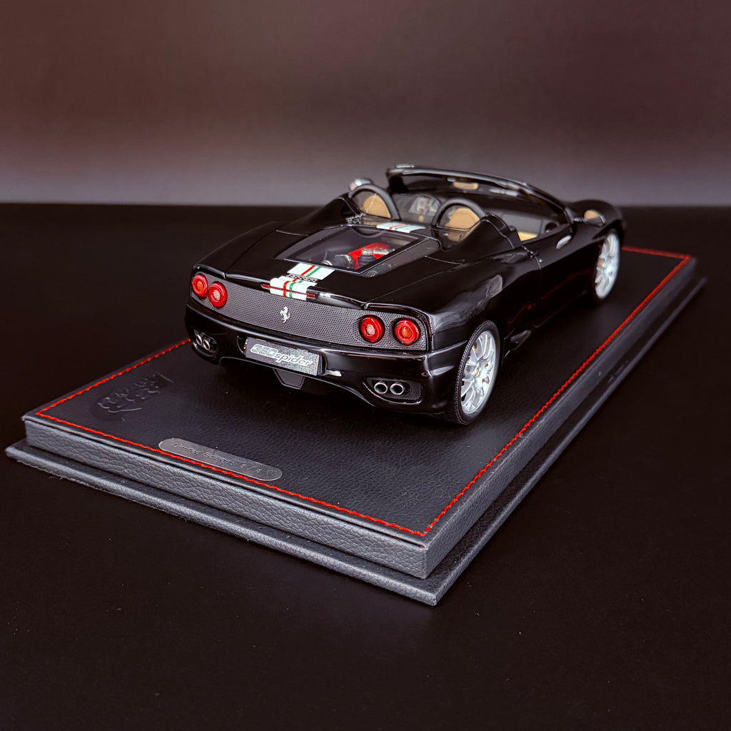 Modellauto BBR Models 1/18 Ferrari 360 Modena Spider Glanzschwarz F1 Automatik Getriebe Limitierte Auflage