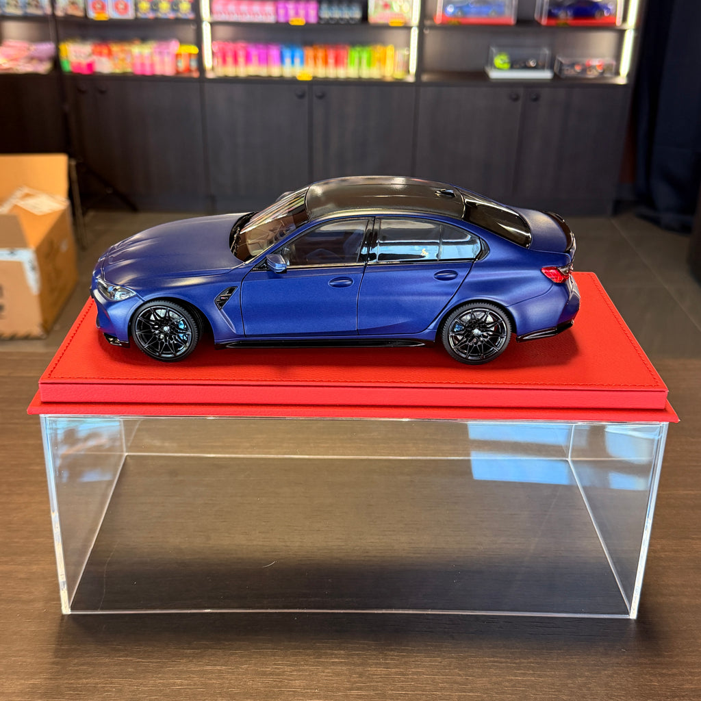 BMW M3 2024 matná metalická modrá 1:18 od spoločnosti Minichamps