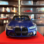 BMW M3 2024 matná metalická modrá 1:18 od spoločnosti Minichamps