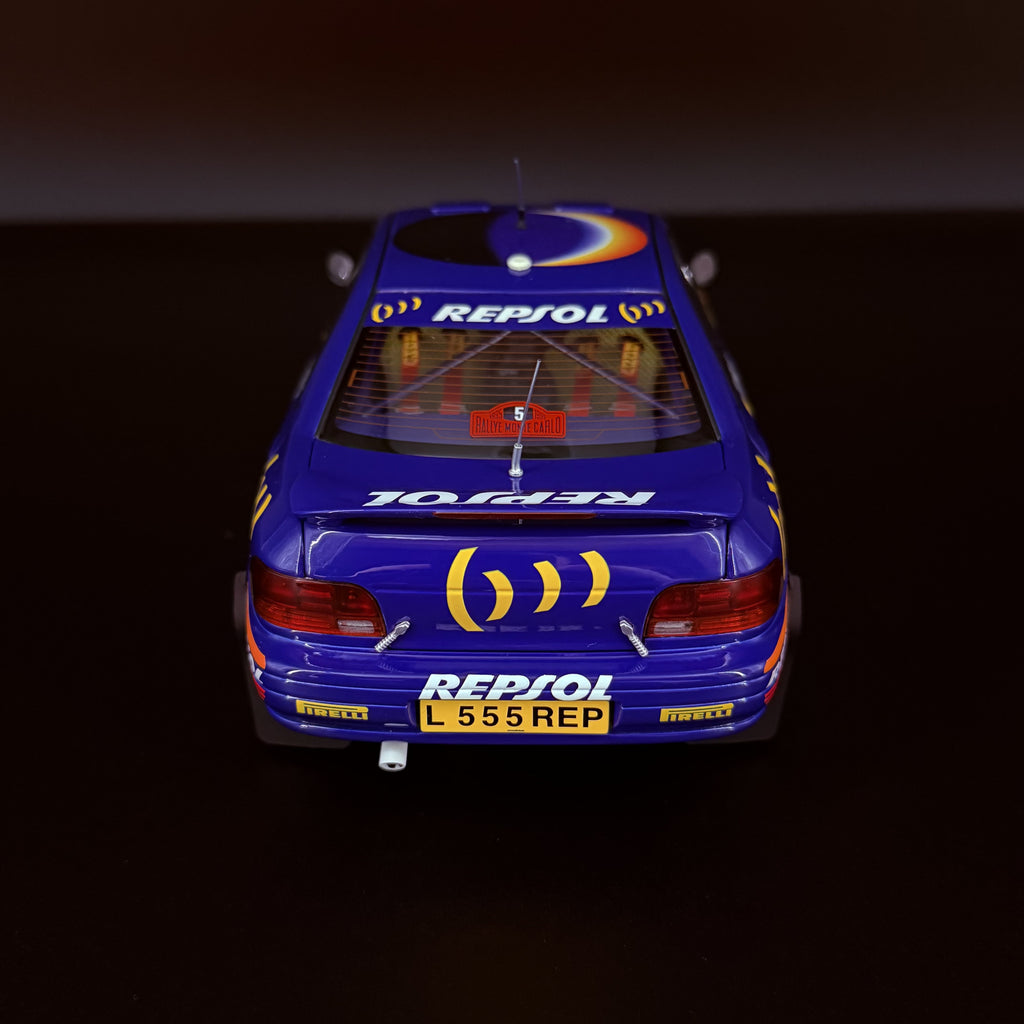 Subaru Impreza 555 #5 – Rallye Monte Carlo 1995 Carlos Sainz Maßstab 1:18 von KYOSHO