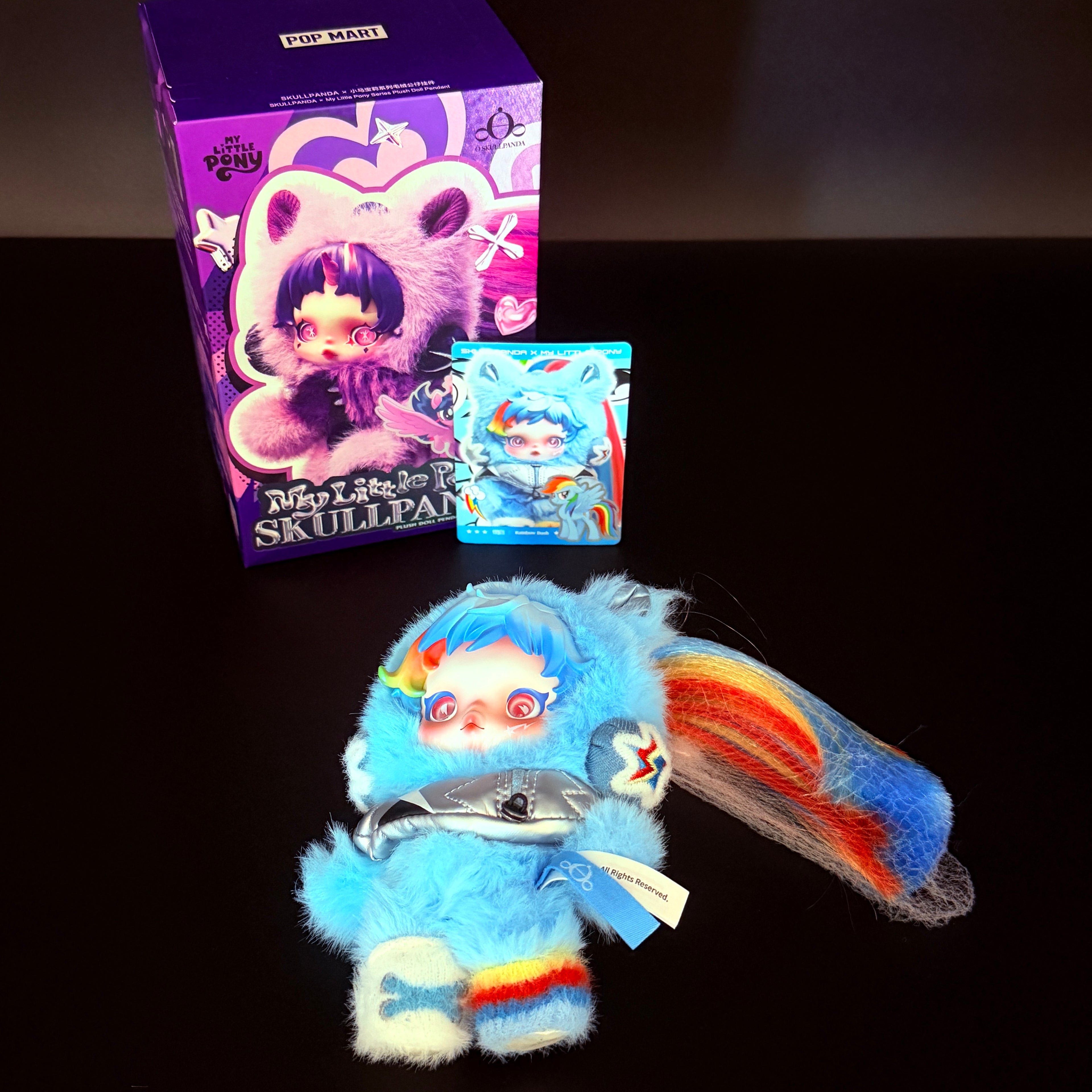 SKULLPANDA × My Little Pony Series Rainbow Dash-knuffelpop-hanger van POP MART