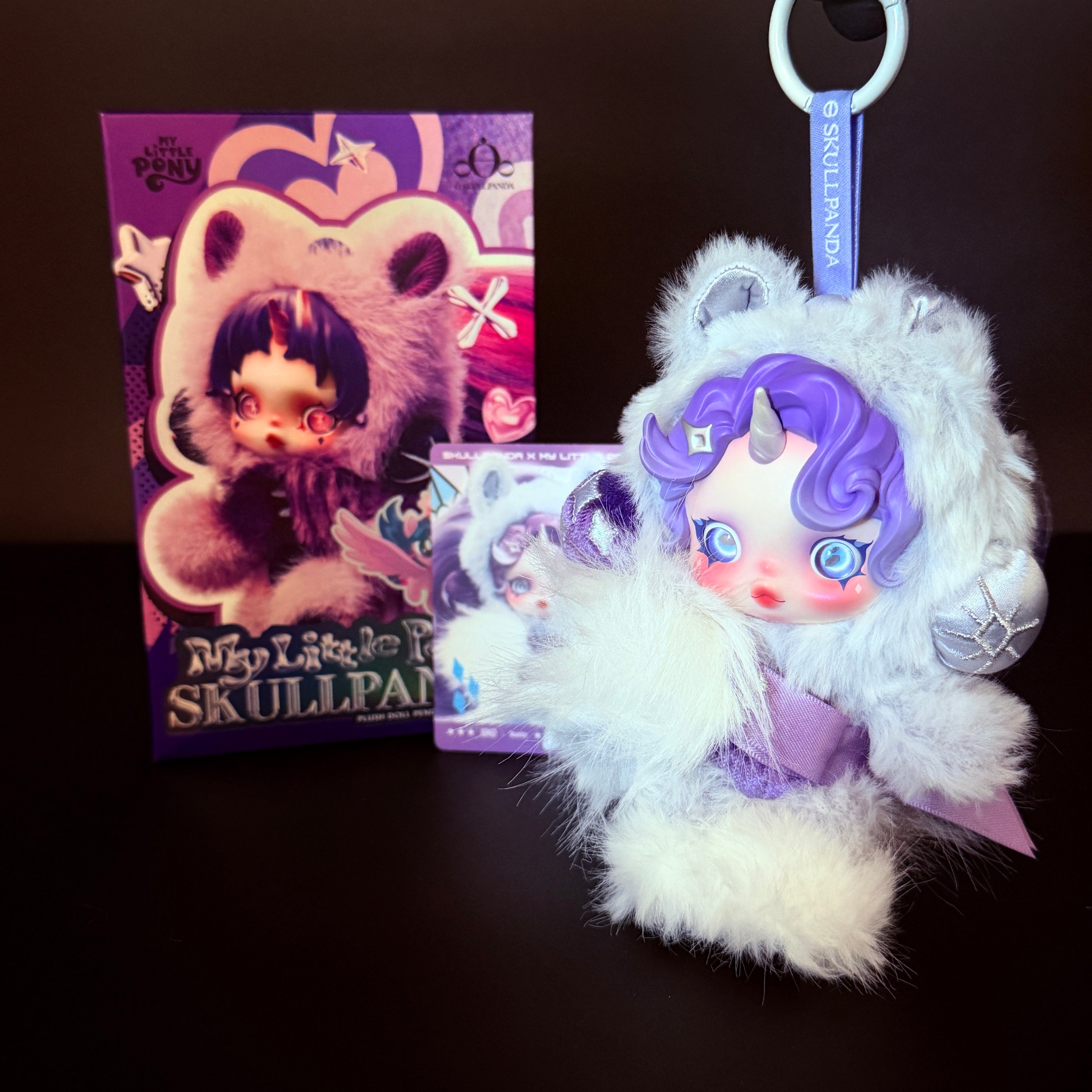 SKULLPANDA × My Little Pony Series Rarity-figuur, bevestigde blind box van POP MART