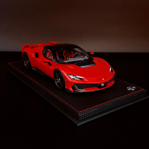 BBR Models Ferrari 296 Speciale Rosso Corsa con Techo Negro – Coche a Escala 1:18 con Vitrina (Edición Limitada 96 unidades) de BBR Models
