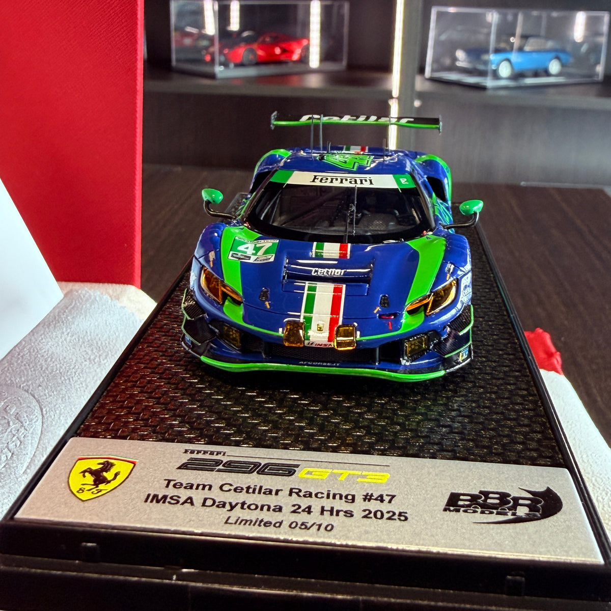 Ferrari 296 GT3 #47 Cetilar Racing 2025 IMSA Daytona 24H 1:43 από την BBR Models — Περιορισμένη έκδοση 10 τεμαχίων