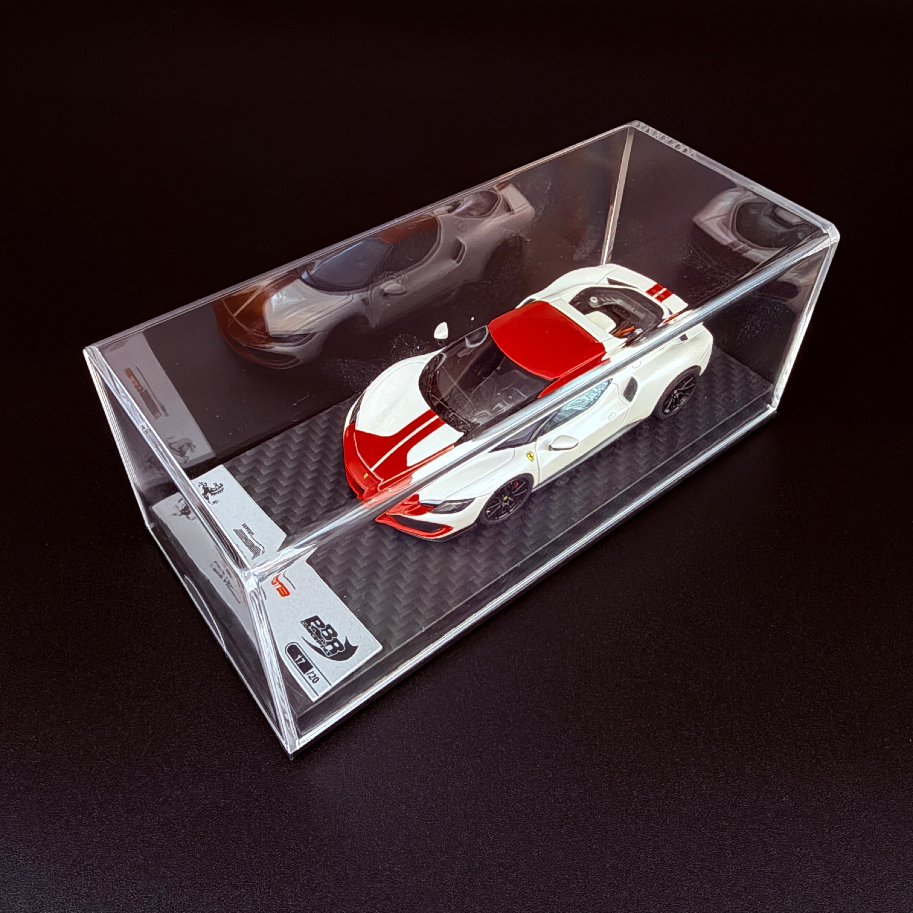Auto BBR Models 1/43 Ferrari 296 Fiorano White Fuji Glanz Dunkelrot Dach Limitierte Auflage