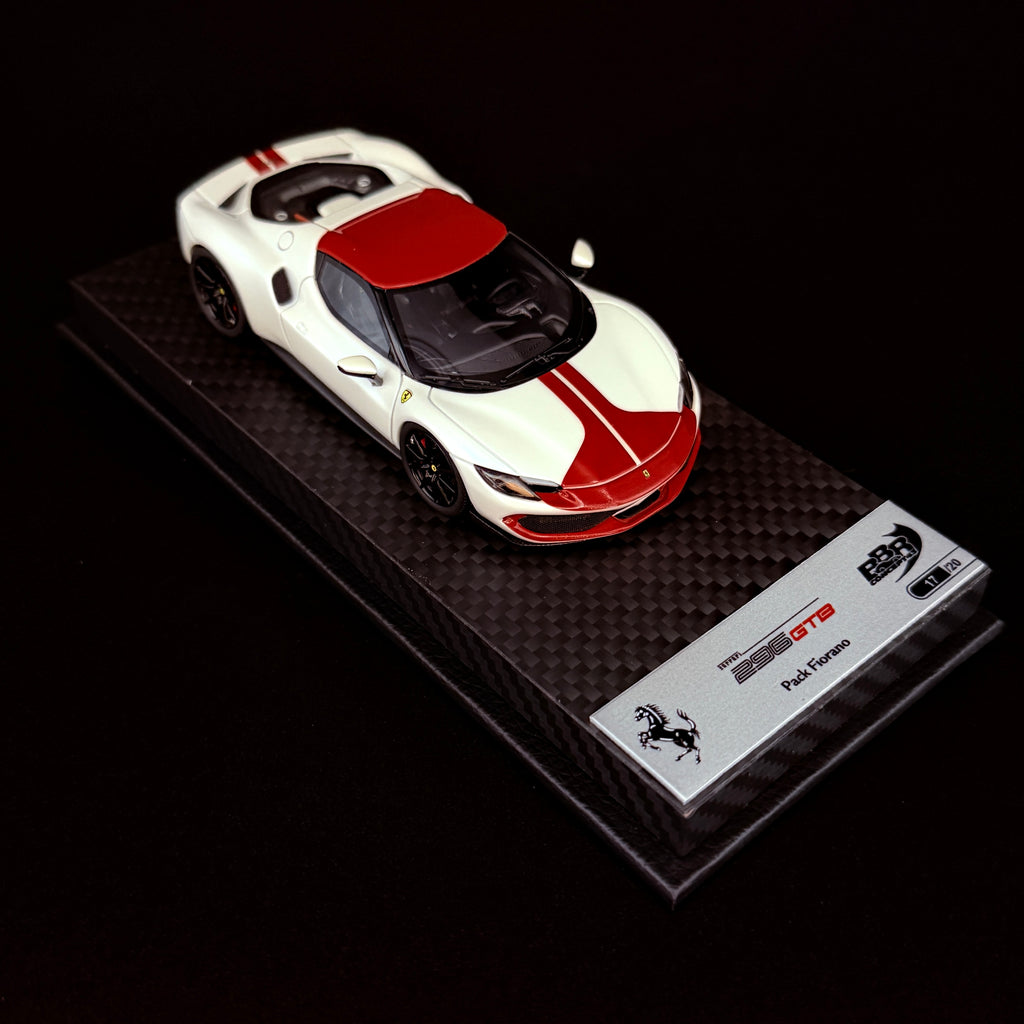 Auto BBR Models 1/43 Ferrari 296 Fiorano White Fuji Glanz Dunkelrot Dach Limitierte Auflage