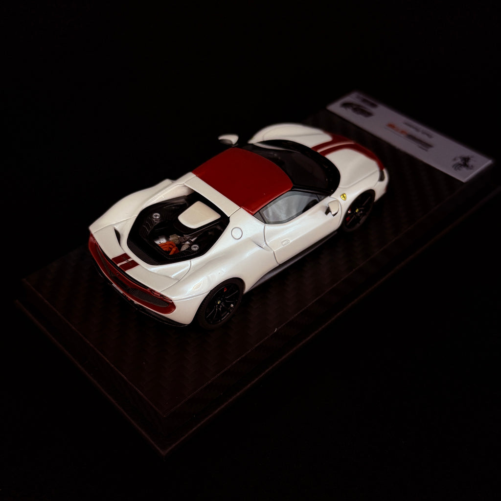 Auto BBR Models 1/43 Ferrari 296 Fiorano White Fuji Glanz Dunkelrot Dach Limitierte Auflage