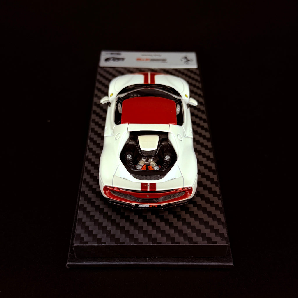Auto BBR Models 1/43 Ferrari 296 Fiorano White Fuji Glanz Dunkelrot Dach Limitierte Auflage