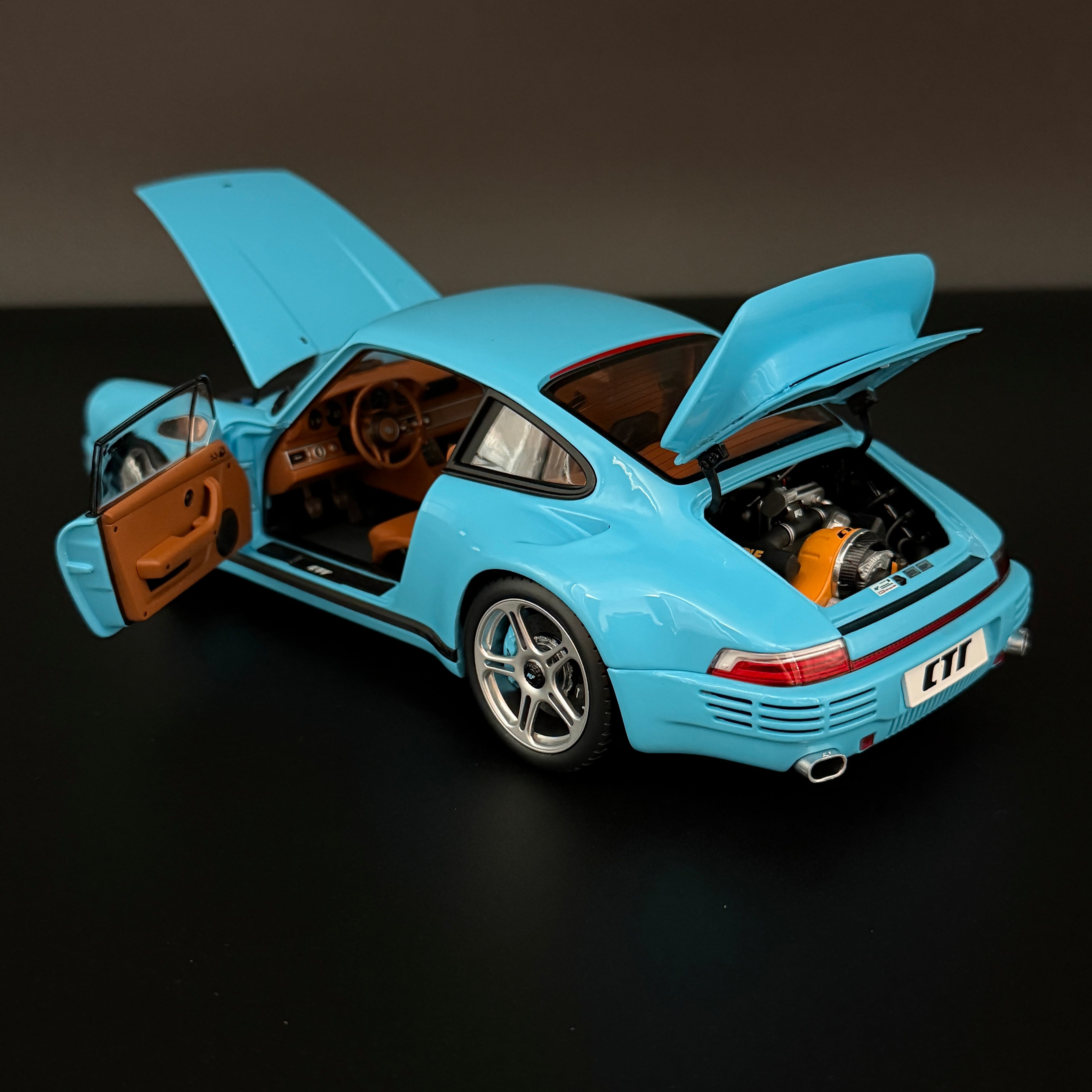 Almost Real Porsche 911 (964) RUF CTR Anniversary Coupé 2017 Bavarian Blue Sky 1:18