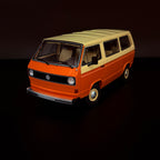 Volkswagen T3a Minibus 1978 Orange / Weiß Maßstab 1:18 Modell