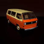 Volkswagen T3a Minibus 1978 Orange / Weiß Maßstab 1:18 Modell