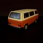 Volkswagen T3a Minibus 1978 Orange / Weiß Maßstab 1:18 Modell