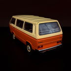 Volkswagen T3a Minibus 1978 Orange / Weiß Maßstab 1:18 Modell