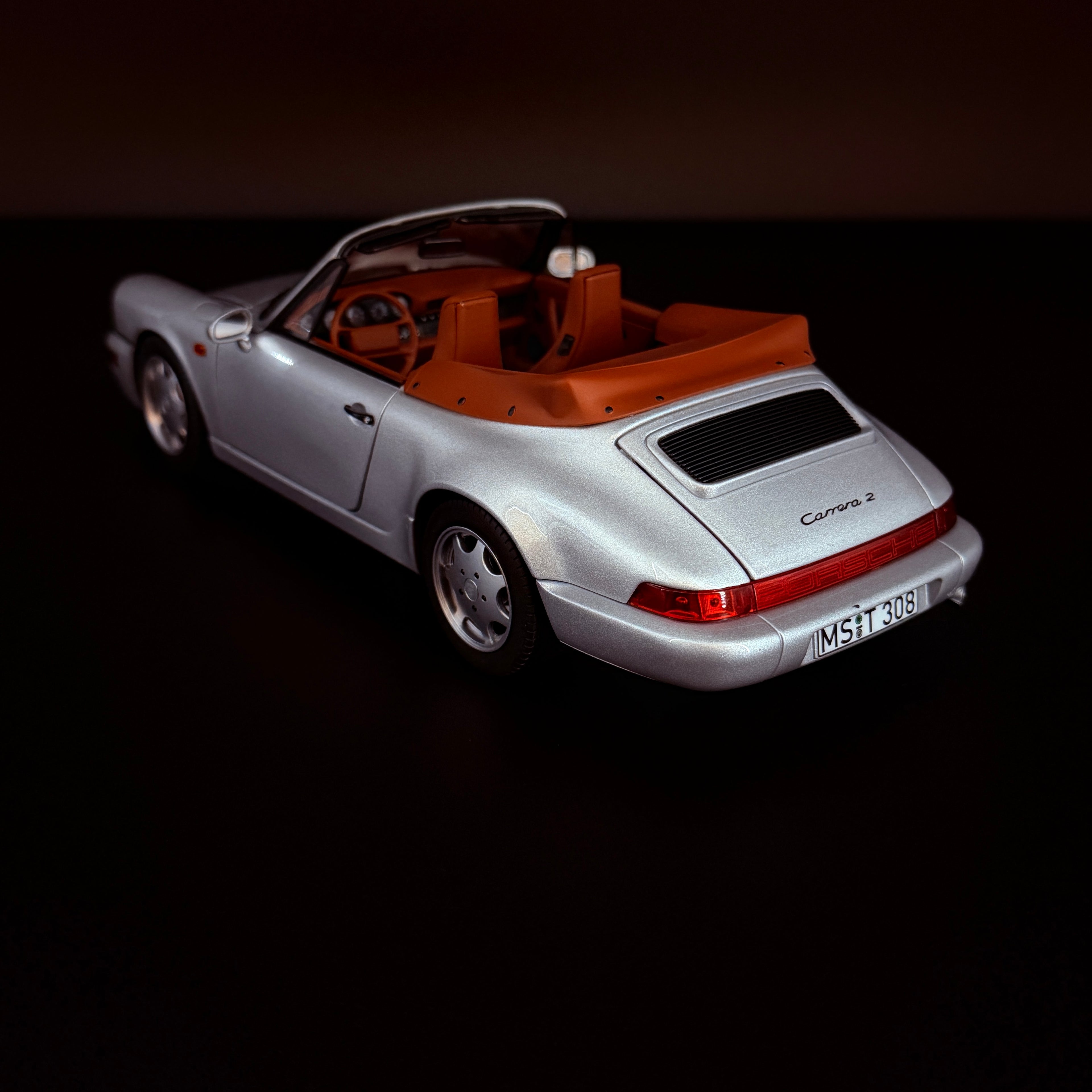 Porsche 911 964 Carrera 2 Cabriolet 1990 Silber Norev 1/18 Automodell