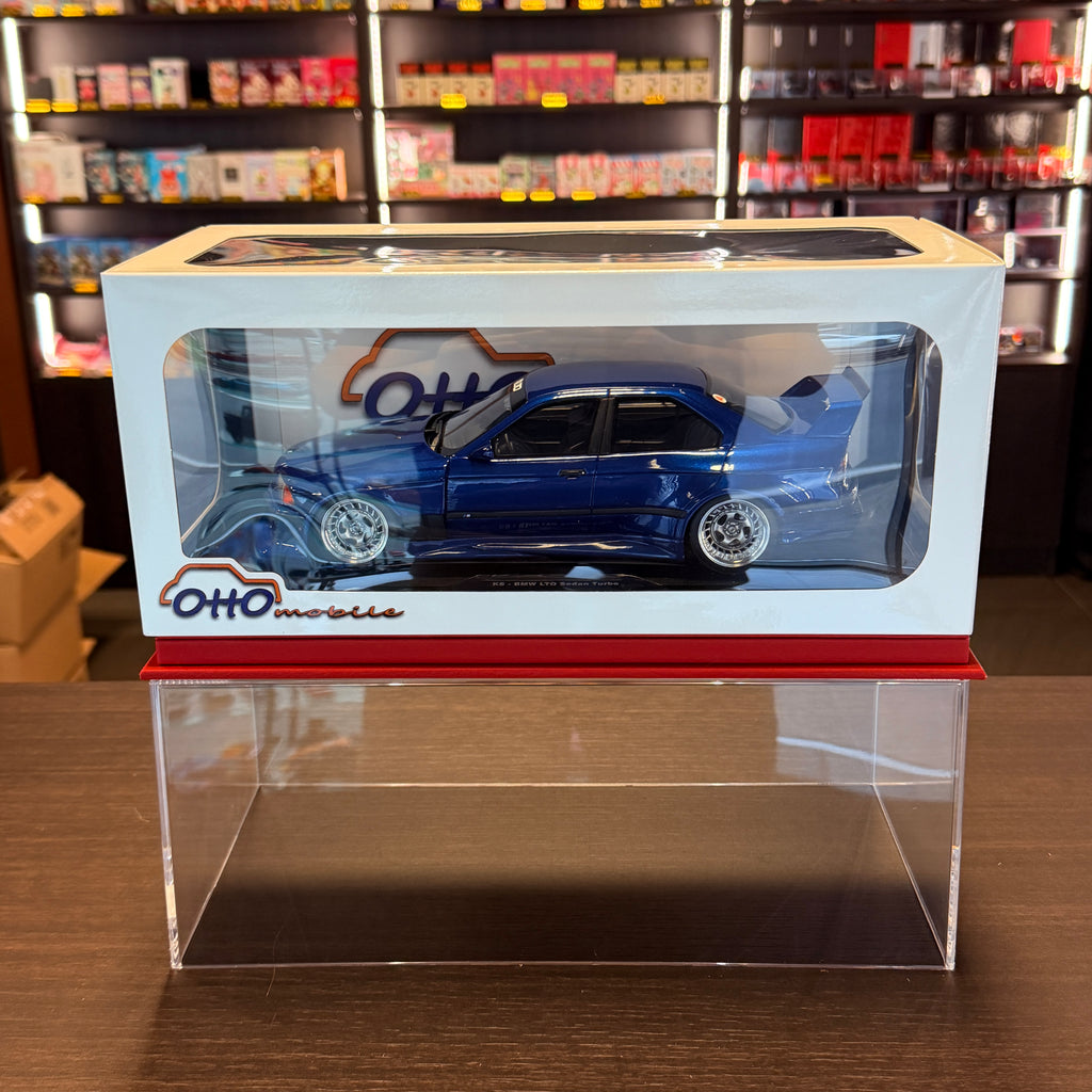 BMW E36 LTO Sedan Turbo od Khyzyla Saleema Avus Blue 2023 – 1:18 OttOmobile