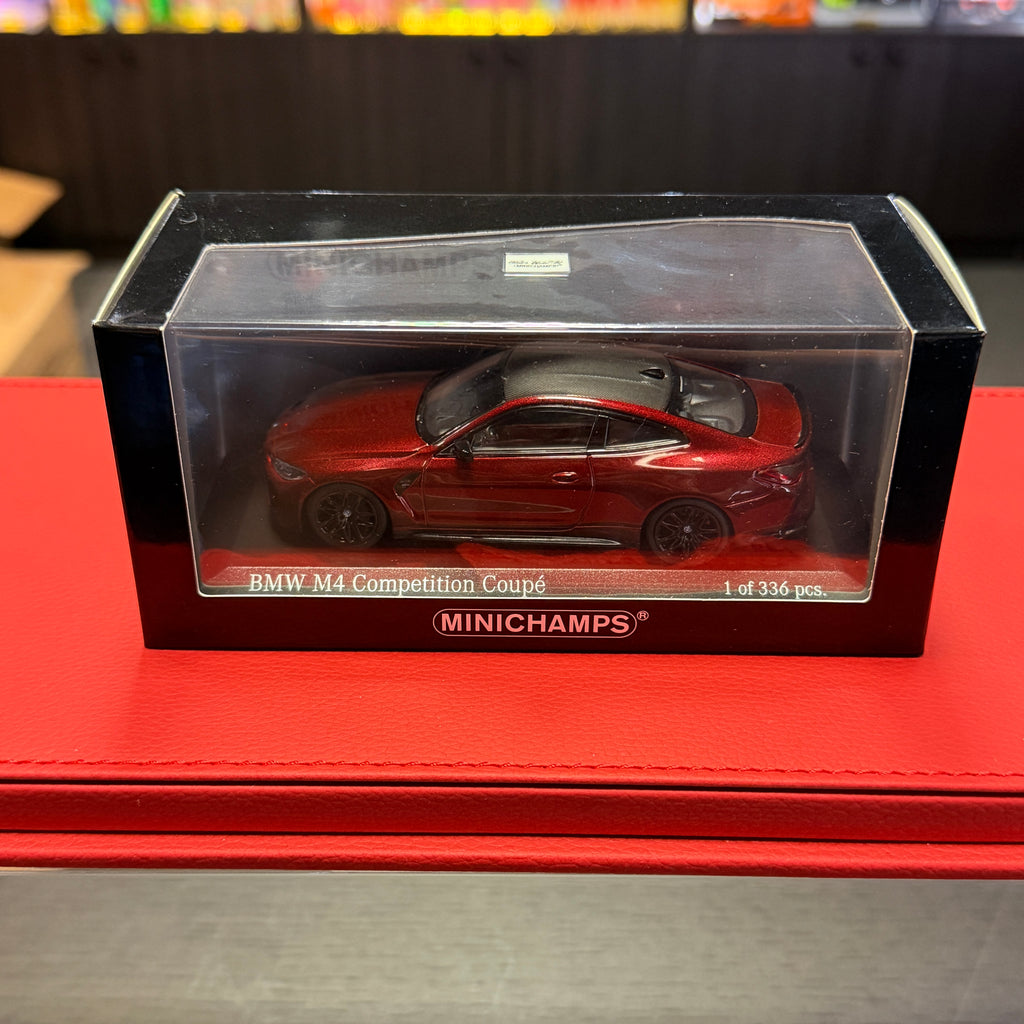 BMW M4 Competition G82 2020 raudonos metaliko spalvos 1:43, Minichamps
