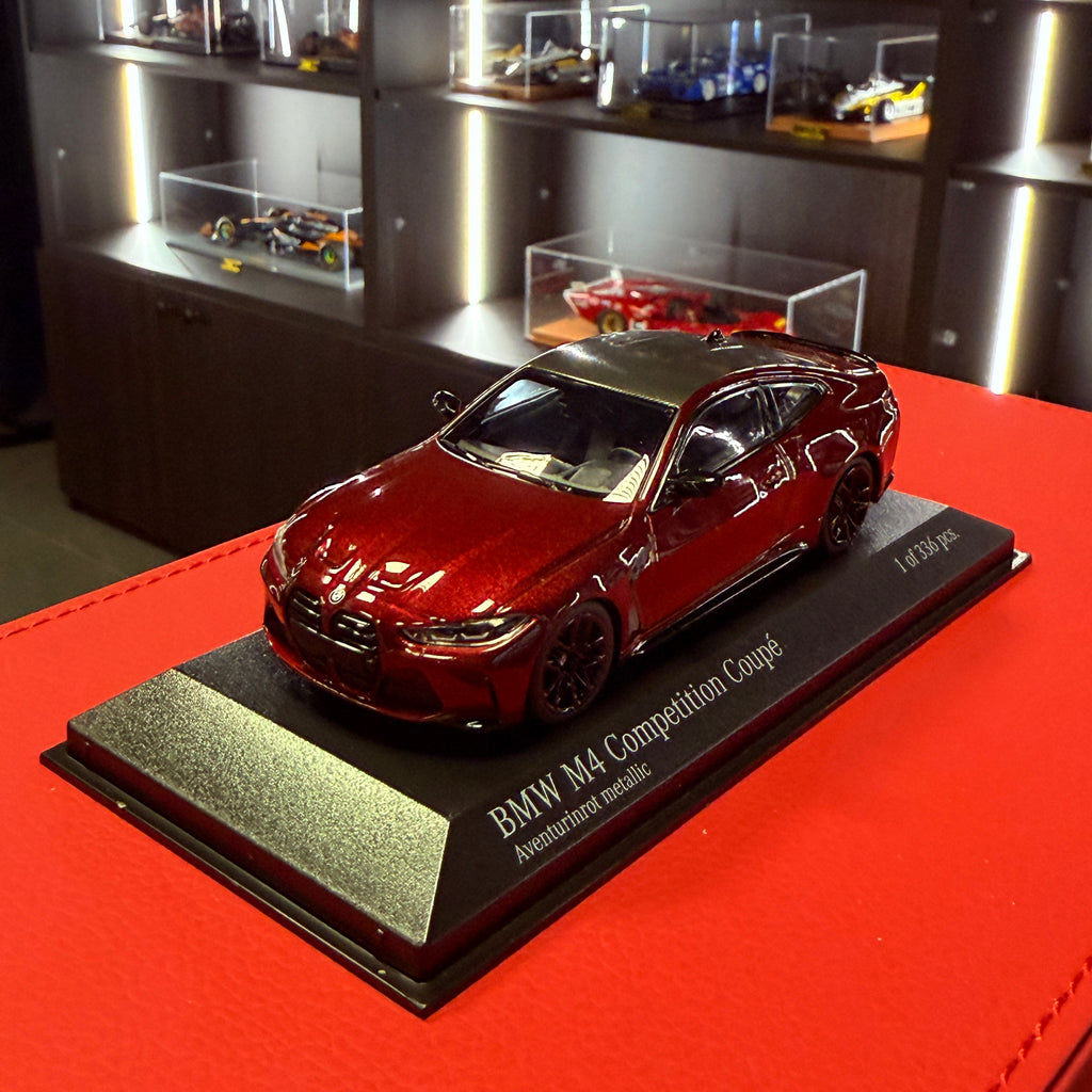 BMW M4 Competition G82 2020 raudonos metaliko spalvos 1:43, Minichamps