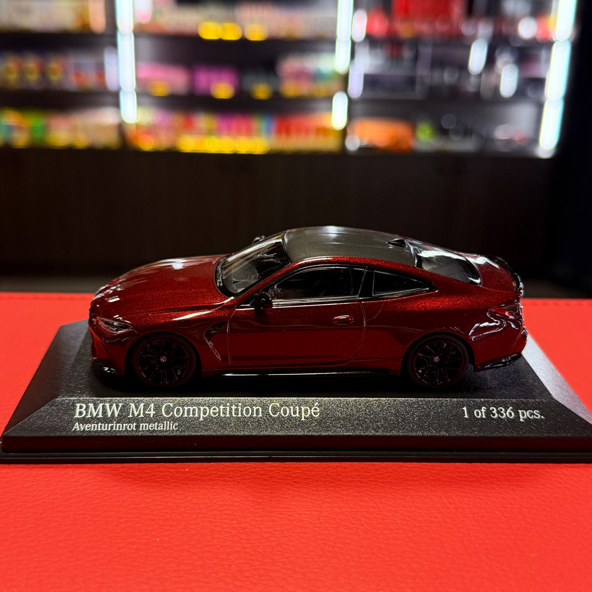 BMW M4 Competition G82 2020 raudonos metaliko spalvos 1:43, Minichamps