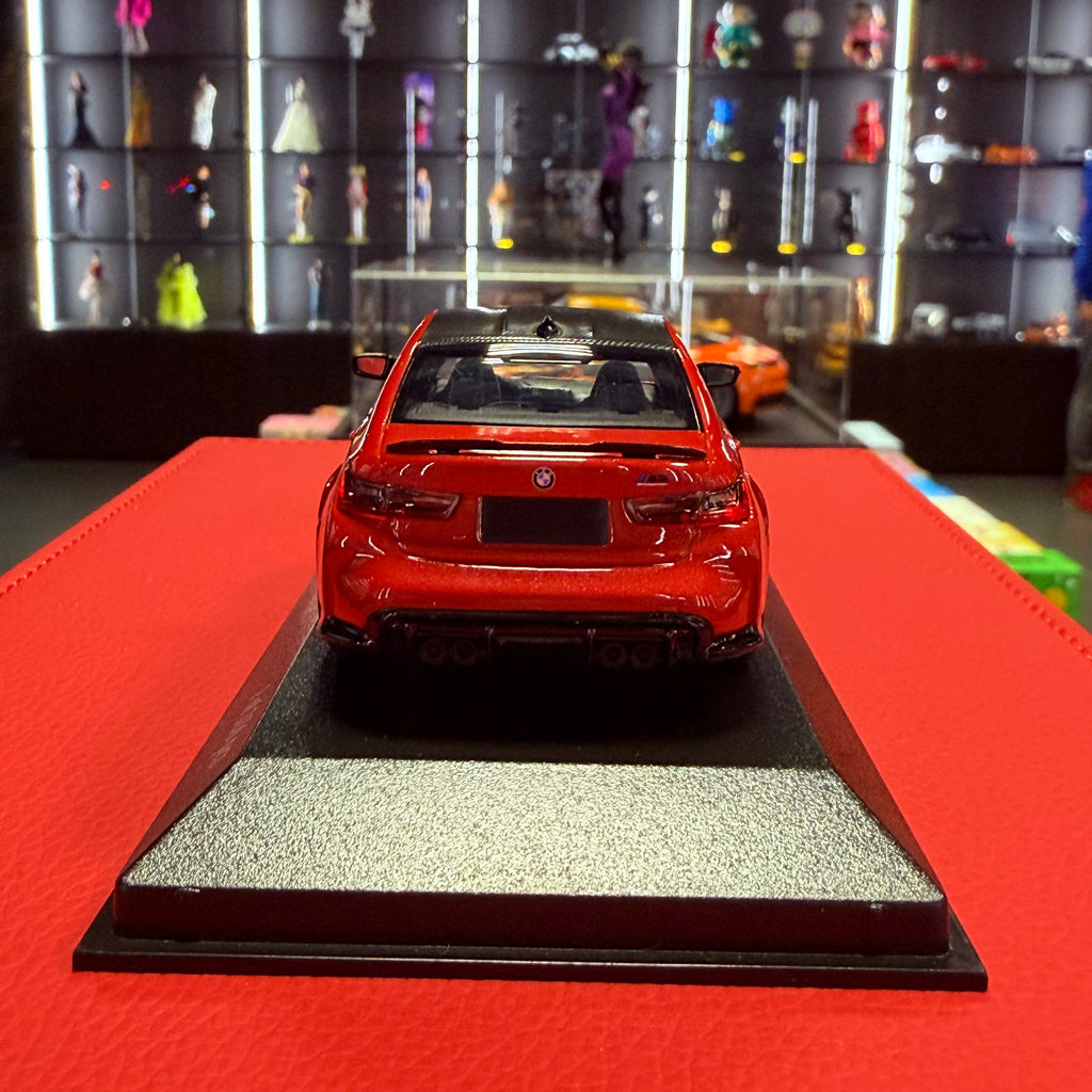 BMW M3 Competition G80 2020 raudona metalinė spalva 1:43, Minichamps