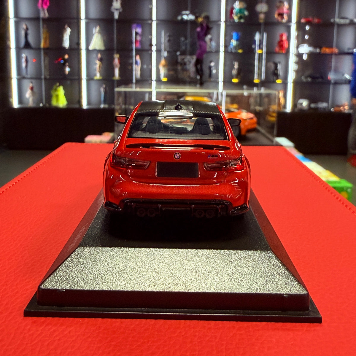 BMW M3 Competition G80 2020 raudona metalinė spalva 1:43, Minichamps