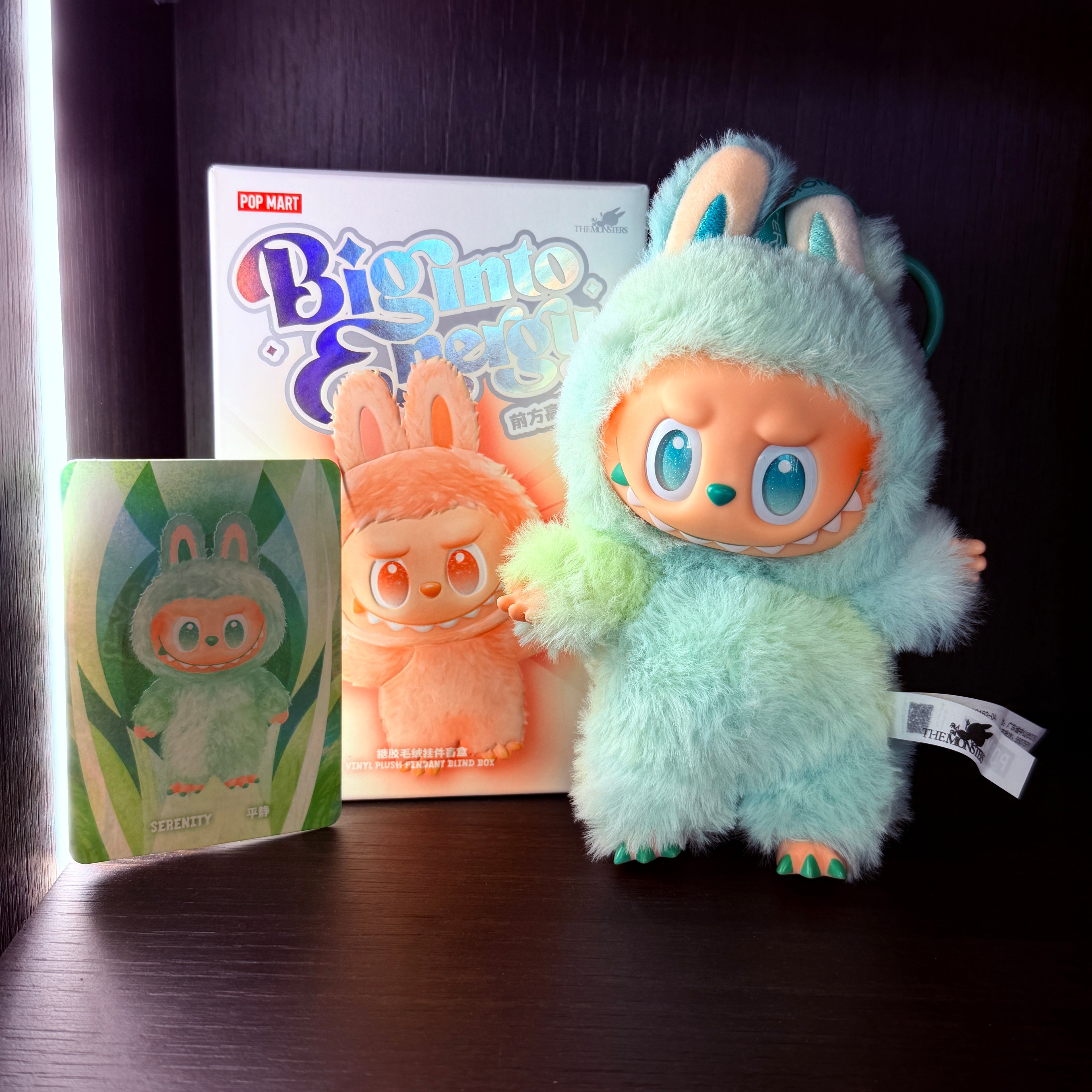 The Monsters Labubu Big into Energy Series Serenity-hanger van vinyl en pluche van POP MART