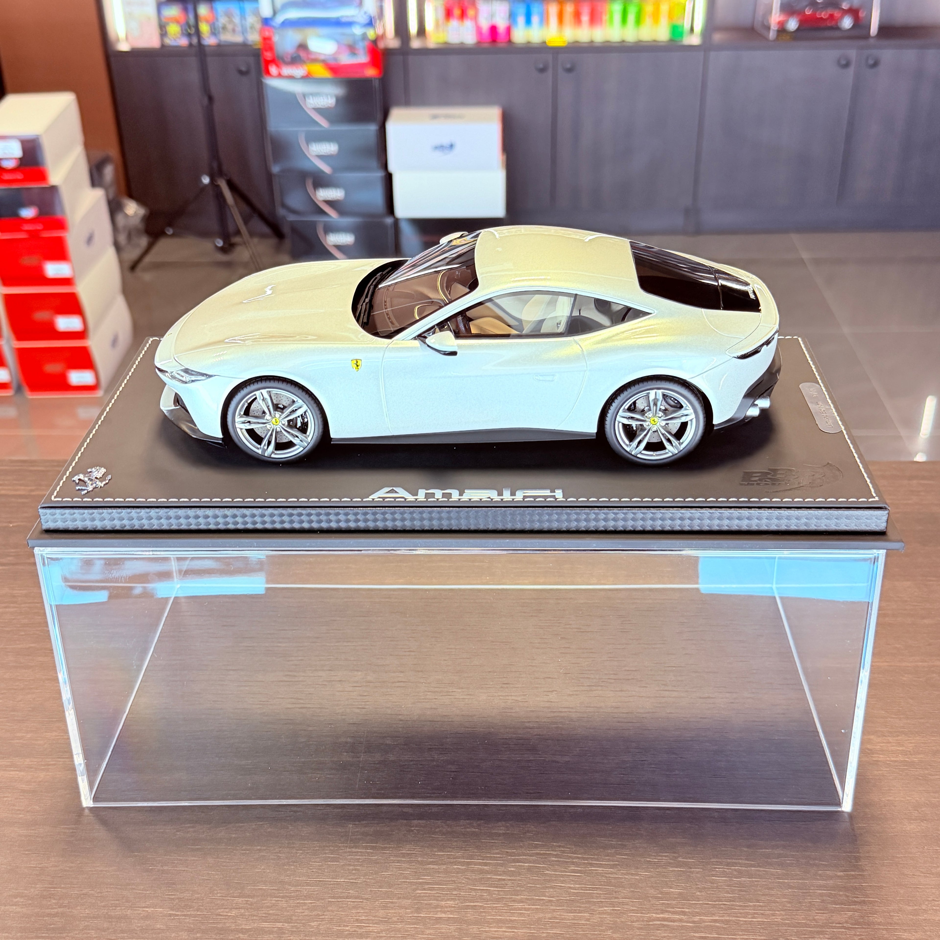 Ferrari Amalfi Grigio Abu Dhabi 1:18 Scale with Display Case by BBR Models (Limited 12 pcs.)