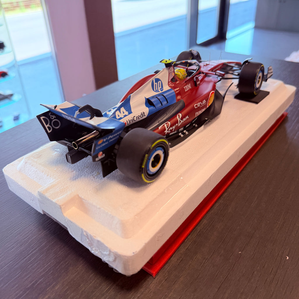Ferrari SF-25 Miami Grand Prix 2025 Lewis Hamilton #44 1:18 Scale with Display Case by BBR Models
