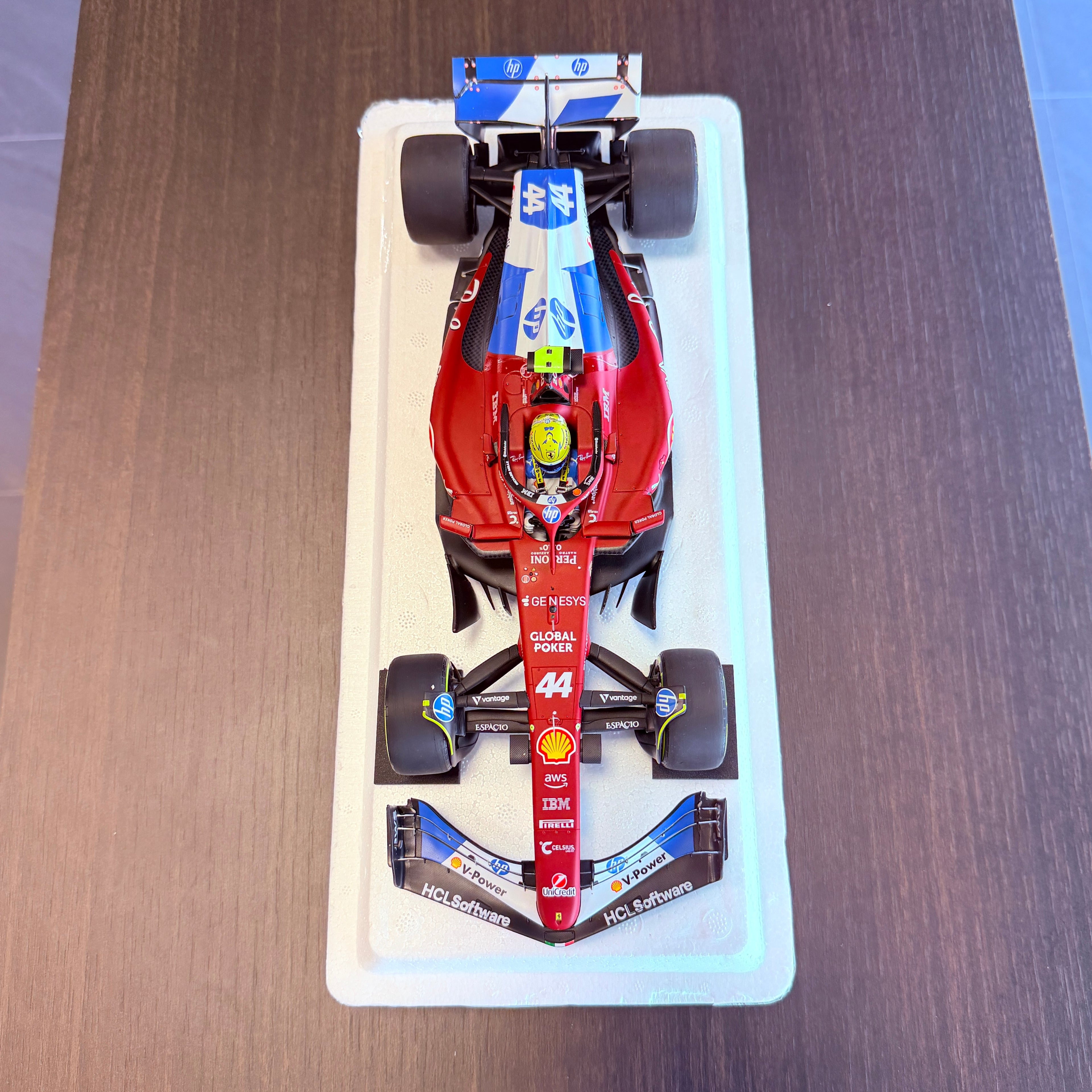 Ferrari SF-25 Miami Grand Prix 2025 Lewis Hamilton #44 1:18 Scale with Display Case by BBR Models