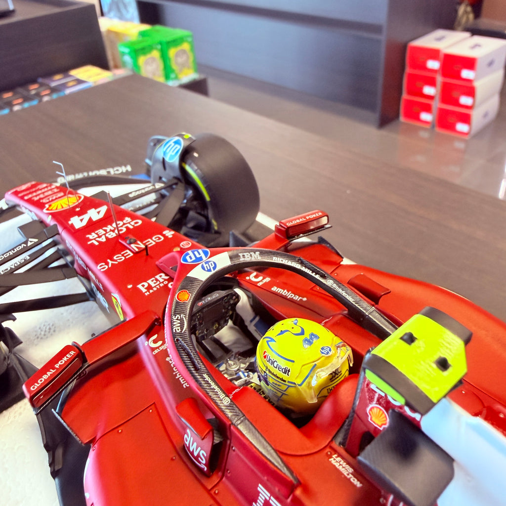 Ferrari SF-25 Miami Grand Prix 2025 Lewis Hamilton #44 1:18 Scale with Display Case by BBR Models