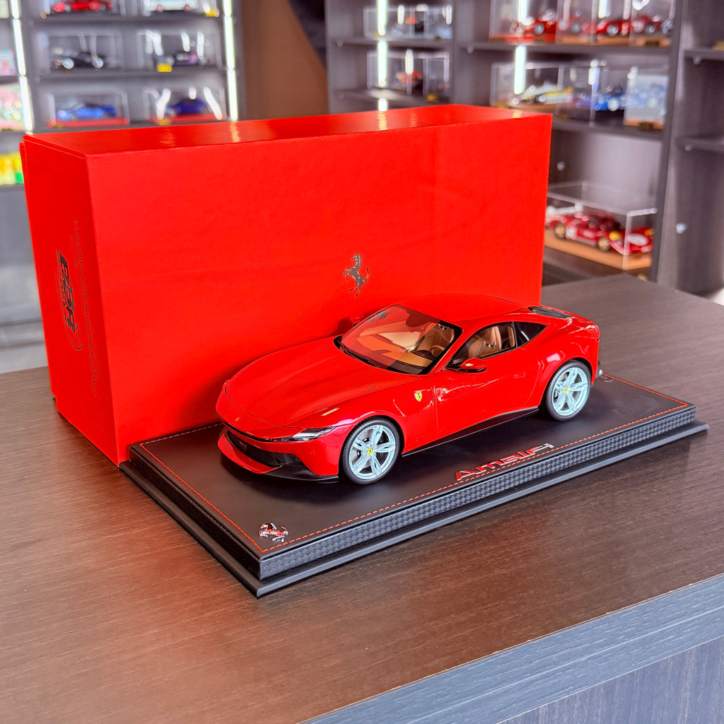 Ferrari Amalfi Rosso Corsa 1:18 Scale with Display Case by BBR Models
