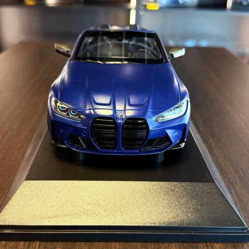BMW M4 Cabrio 2021 Matt Blue Metallic – MINICHAMPS – view 2