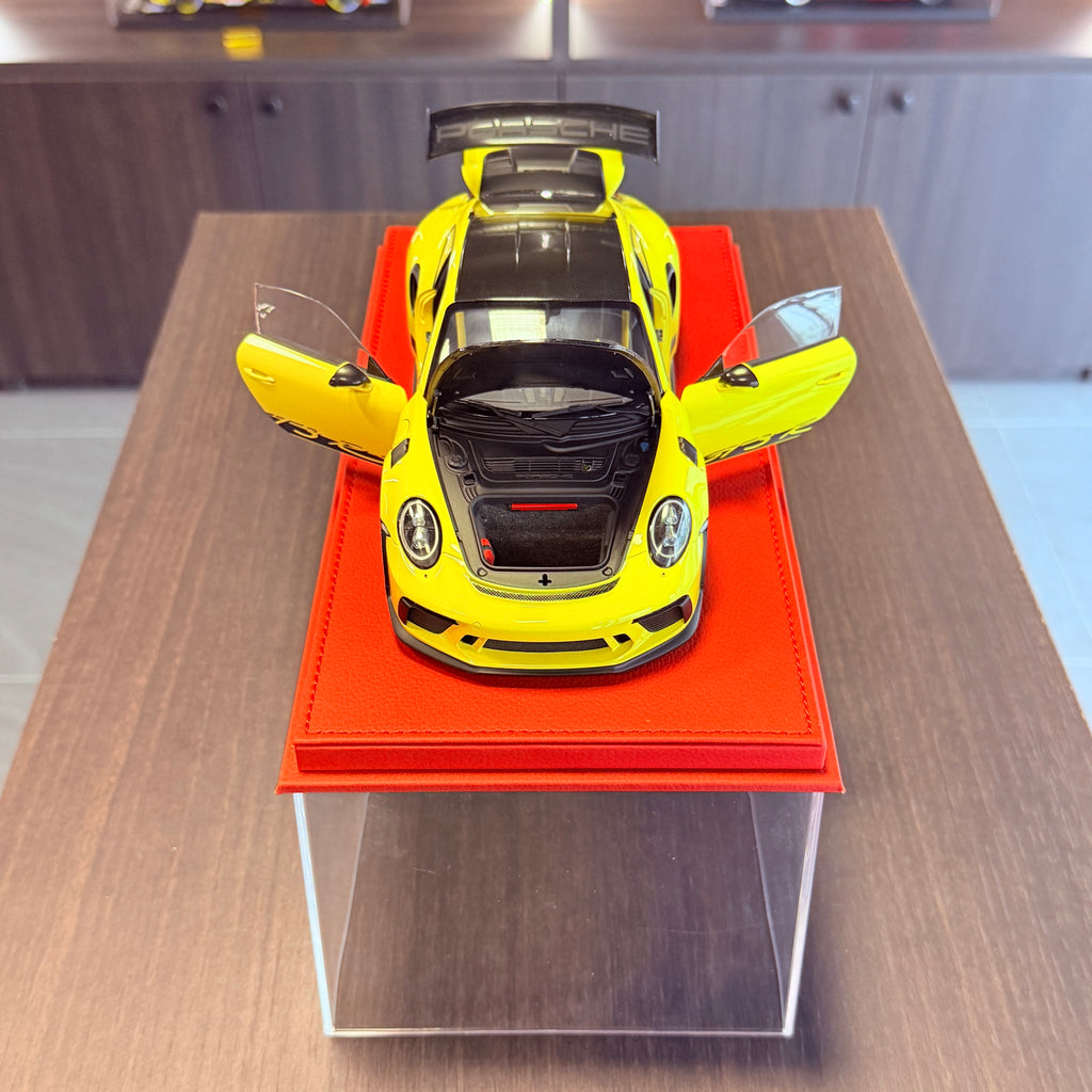 Porsche 911 (991.2) GT3 RS с пакет Weissach Racing Yellow – мащабен модел автомобил в мащаб 1:18 от AUTOart